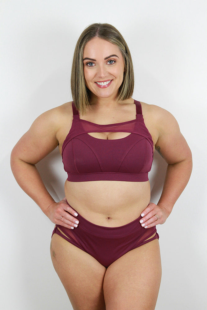Rarr Designs - Maddox Mesh Sports Bra – Plum