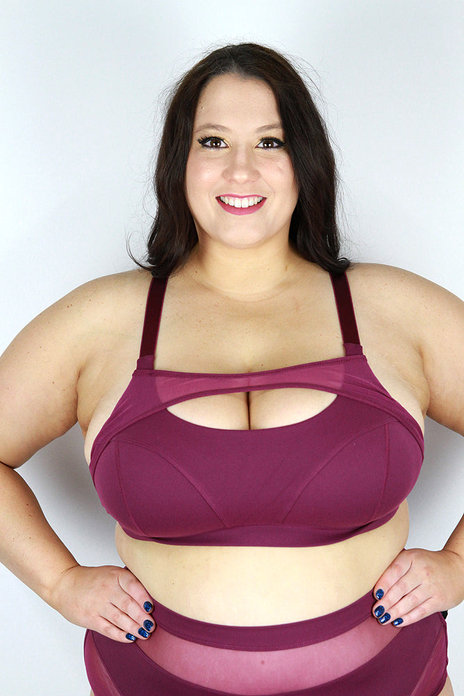 Rarr Designs - Maddox Mesh Sports Bra – Plum