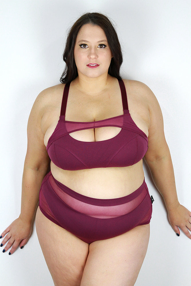 Rarr Designs - Maddox Mesh Sports Bra – Plum
