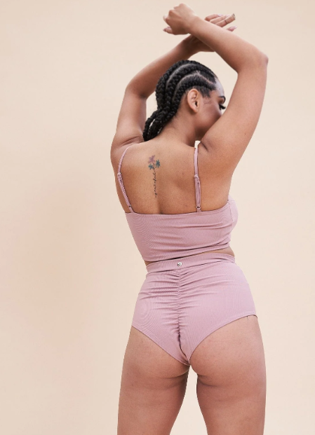 Lunalae Harleen Rib Top - Blush Taupe POLE FITNESS DANCE SPORTS BRA