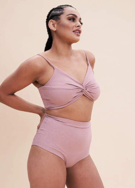 Lunalae Harleen Rib High Waist Bottoms - Blush Taupe POLE DANCE FITNESS SPORTS WOMENS