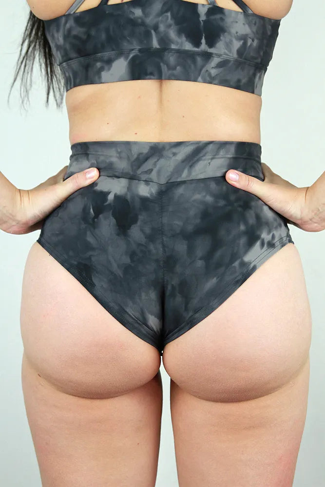 Rarr Designs Marble Mid Waisted BRAZIL Scrunchie Bum Shorts