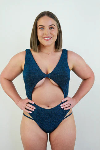 Rarr Designs Glitteratti Knot Bodysuit Teal